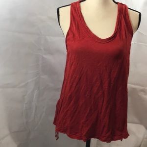 Women’s Red tank top with slit on side with ties